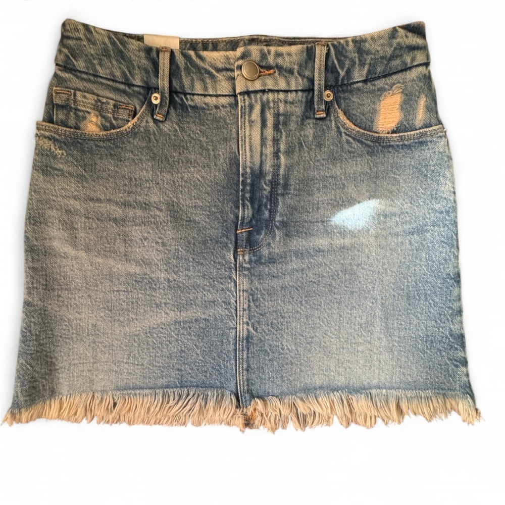 Good American Blue Denim Skirt size 0/25 new